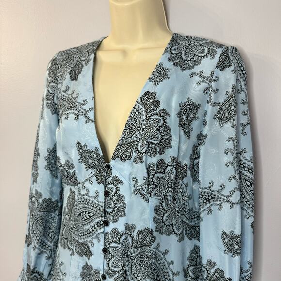 Sandro Paris Printed Silk Beane Jacquard Button Down A Line Midi Dress Classic S - Picture 12 of 16